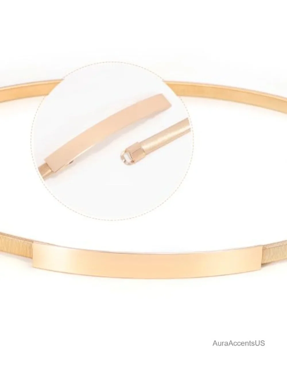 Skinny Metal Cinch Belt for Dress Stretch Thin Waist Belt